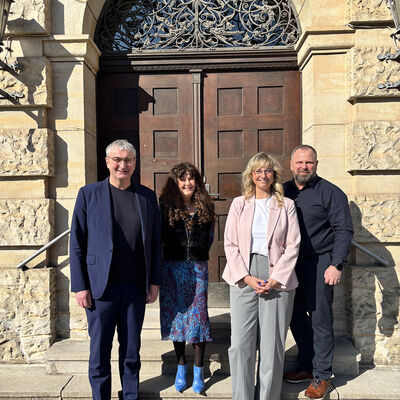 Arbeitstreffen der Landräte Wolfram (li.) und Enders (2.v.li.)