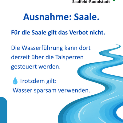 Bild vergr&ouml;&szlig;ern: Wasserentnahmeverbot: Ausnahme: Saale.