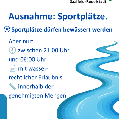 Bild vergr&ouml;&szlig;ern: Wasserentnahmeverbot: Ausnahme: Sportplätze.