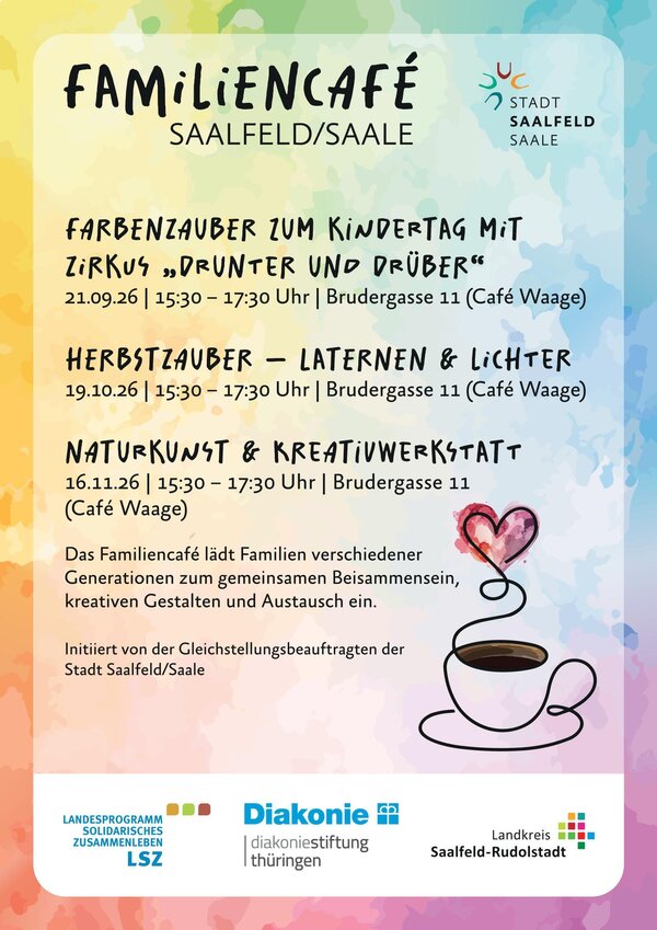 Bild vergr&ouml;&szlig;ern: Plakat mit Terminen zum Familiencafé