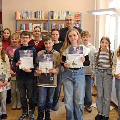Siegerehrung des 67. Vorlesewettbewerbs.